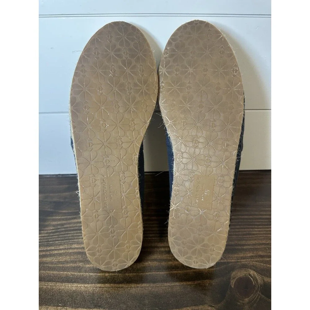 Kate Spade Beach Date‎ Espadrilles Crab Slip On Shoes Navy Women's 7.5
